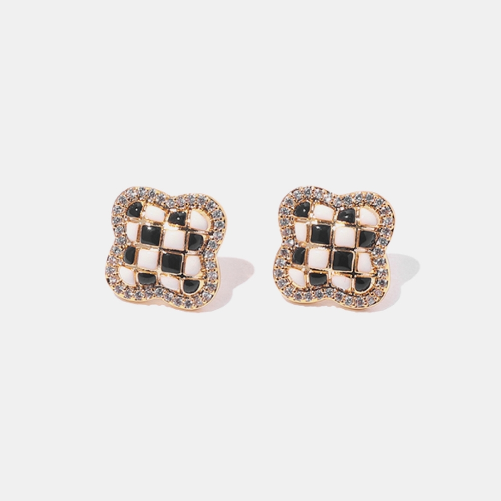 Mackenzie-Childs Courtly Check Inspired Checkered Rhinestone Stud Earrings!